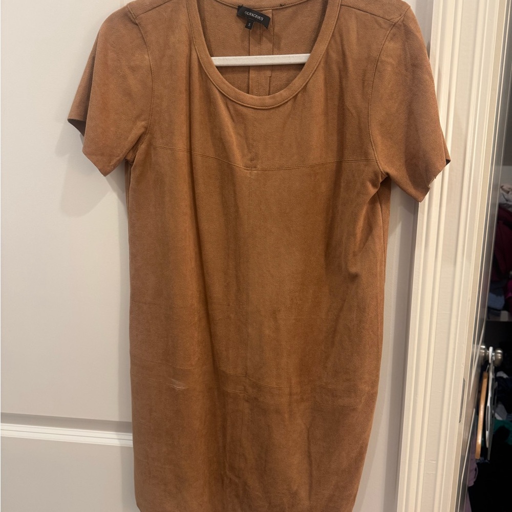 Olivaceous Brown Short Sleeve Suede Top